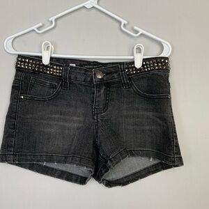 URBAN BEHAVIOR Sz 28 Black Studded Denim Jean Shorts Punk Goth